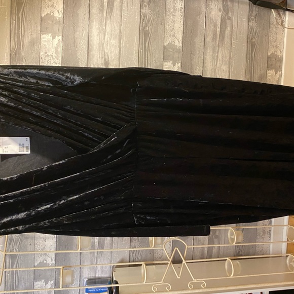 H&M black Velour wide leg jump suit XL - Picture 4 of 5